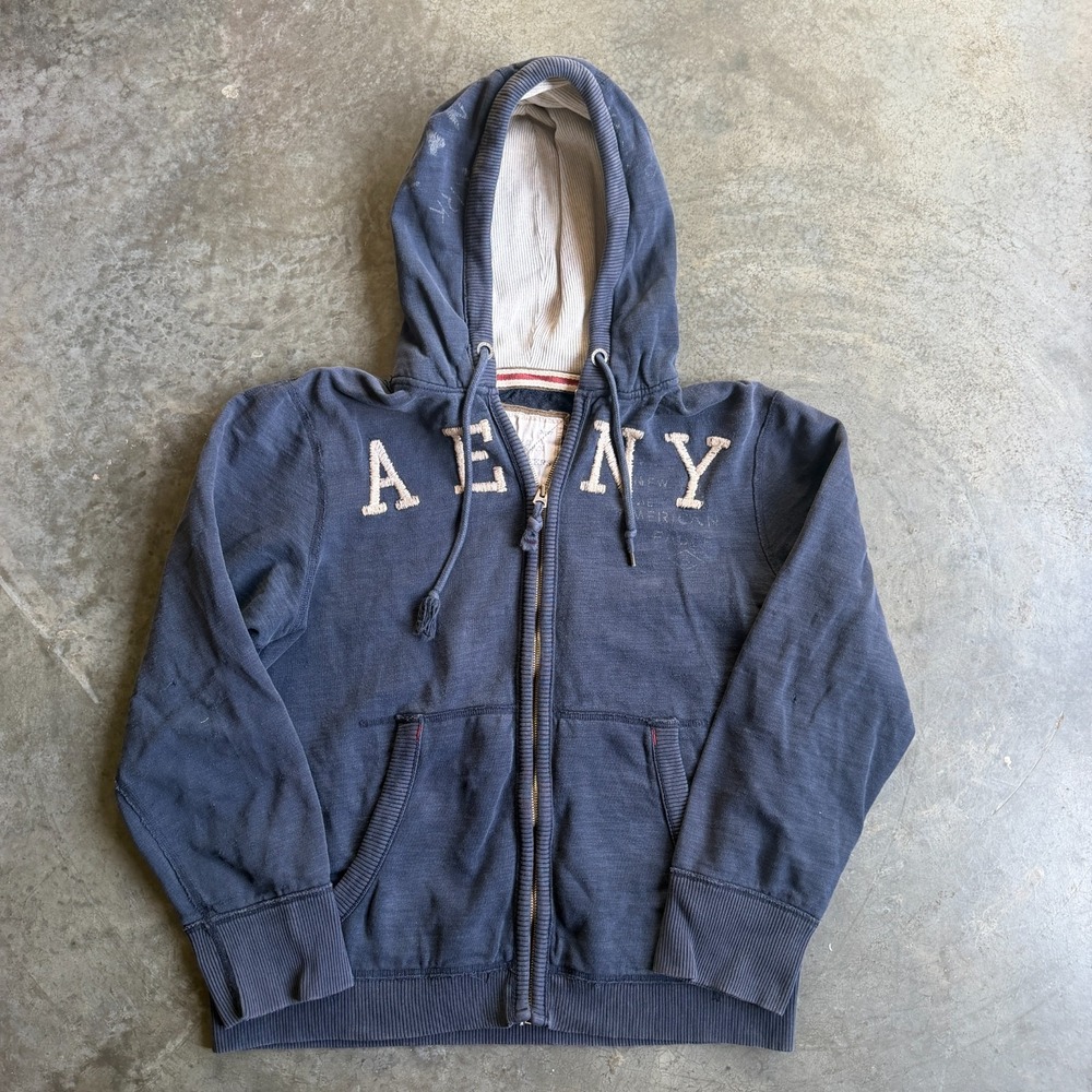 Vintage Y2K American Eagle Hoodie Men's L Full Zip Skater Grunge Hoodie Emo
